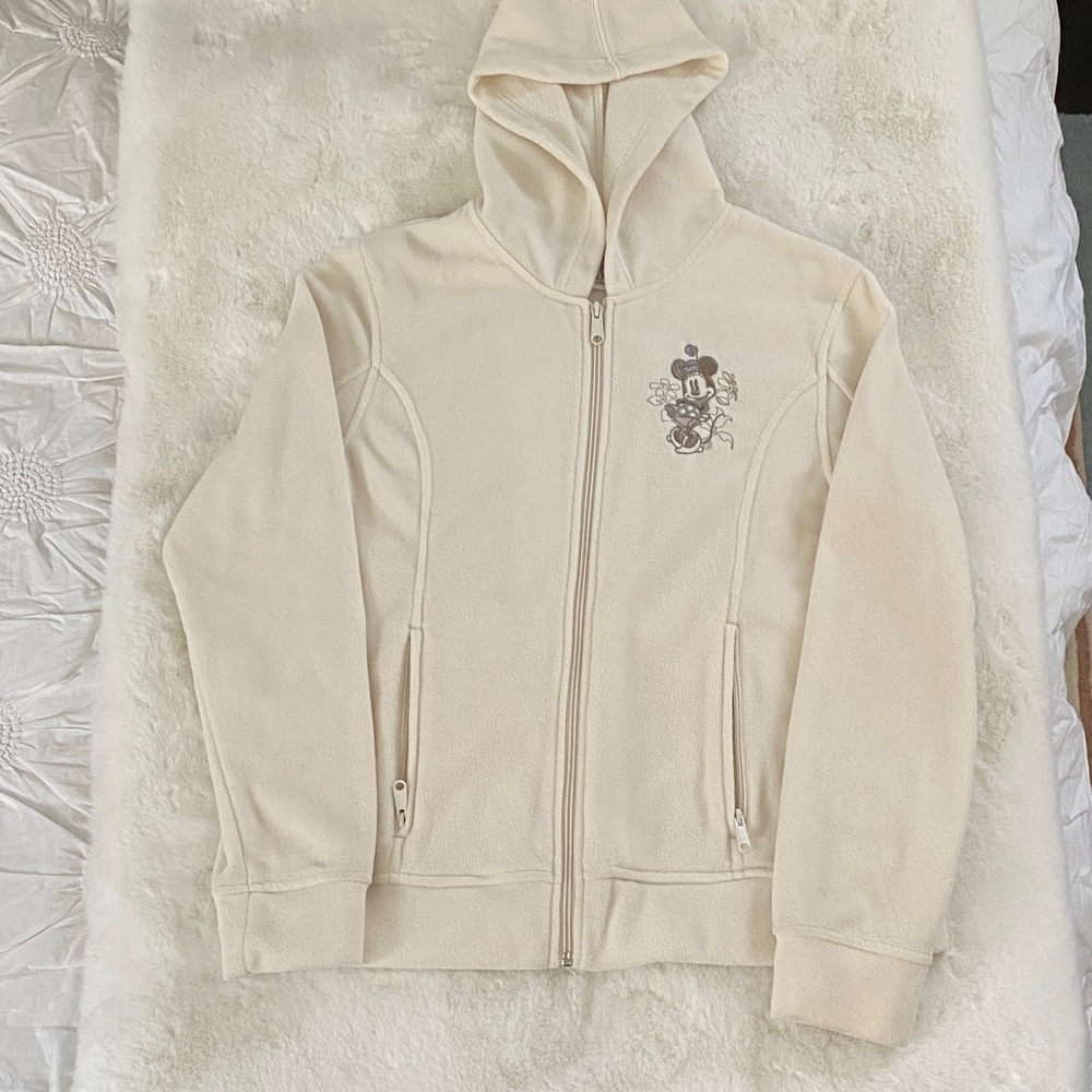Disney Parks Cream Hoodie. Size M. Minnie Mouse “ Walt Disney World.